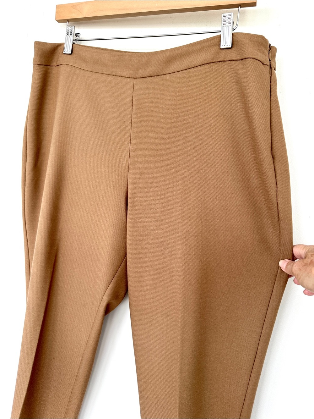Talbots “Heritage” Women's Camel Ponte, High-Rise, Slim Leg Pants, Stretch Wool
